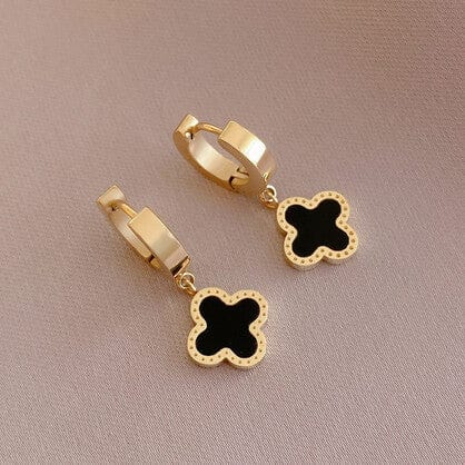 Stainless Steel Clover Gold Huggy - Black - Image 2