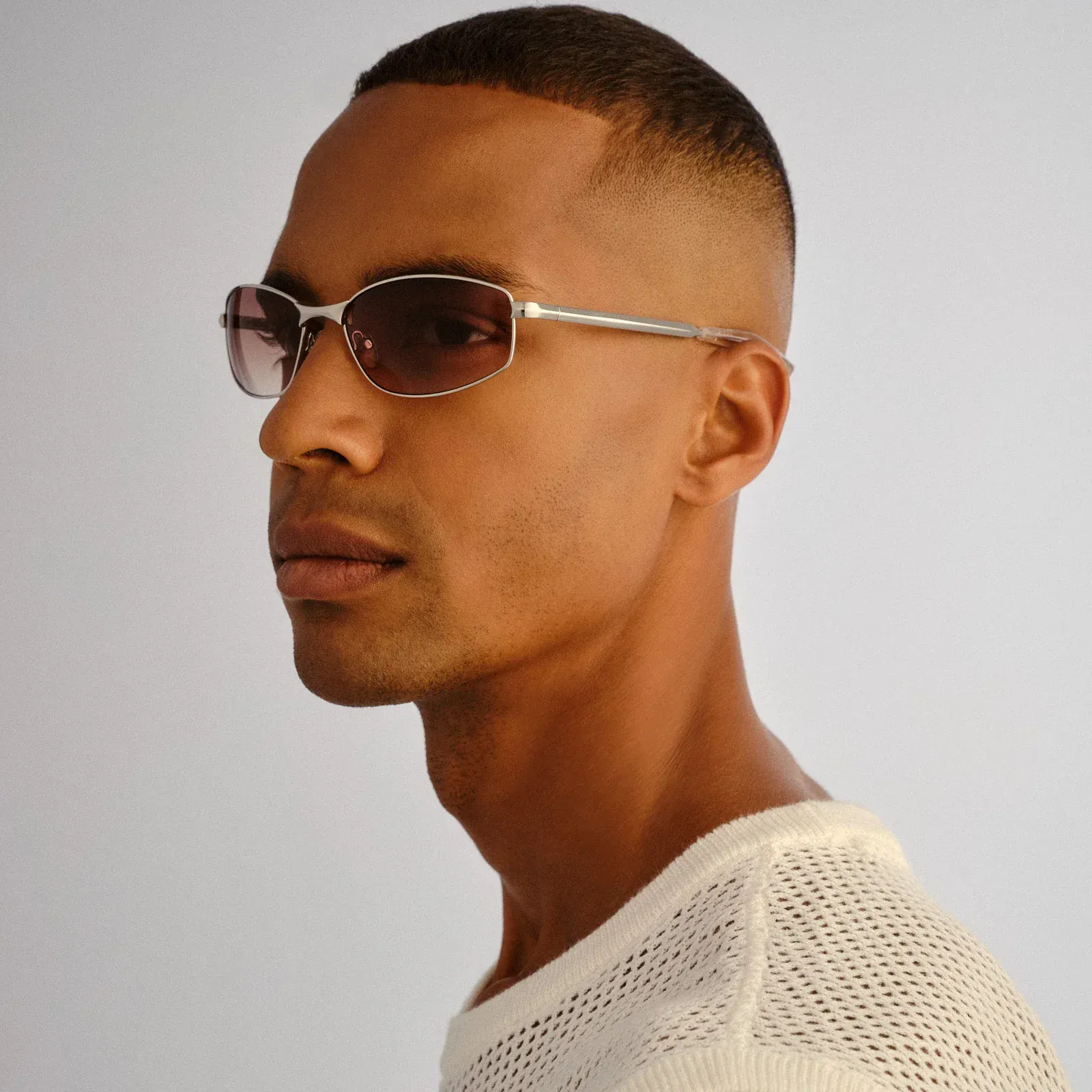 Le Specs Star Beam Sunnies - Silver Brown Grad - Image 5