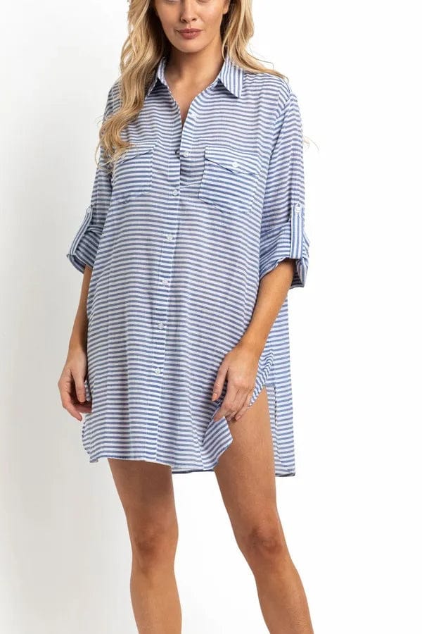 Sunseeker Summer Stripe Button Through Shirt - Image 3