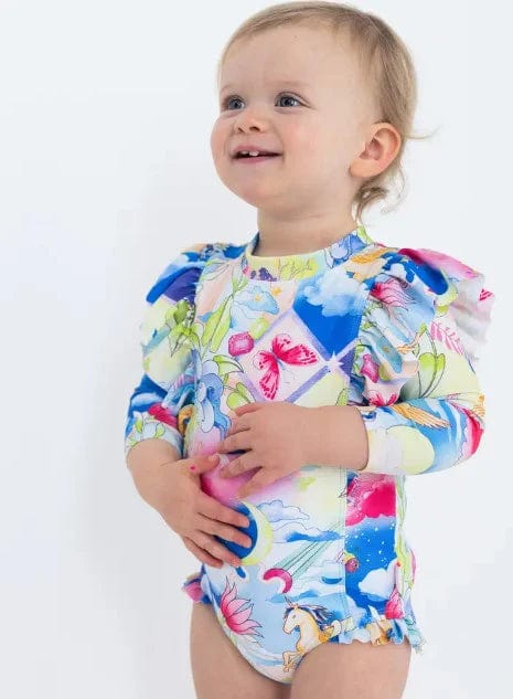 Surrealism Long Sleeve Frill Sunsuit - Image 3