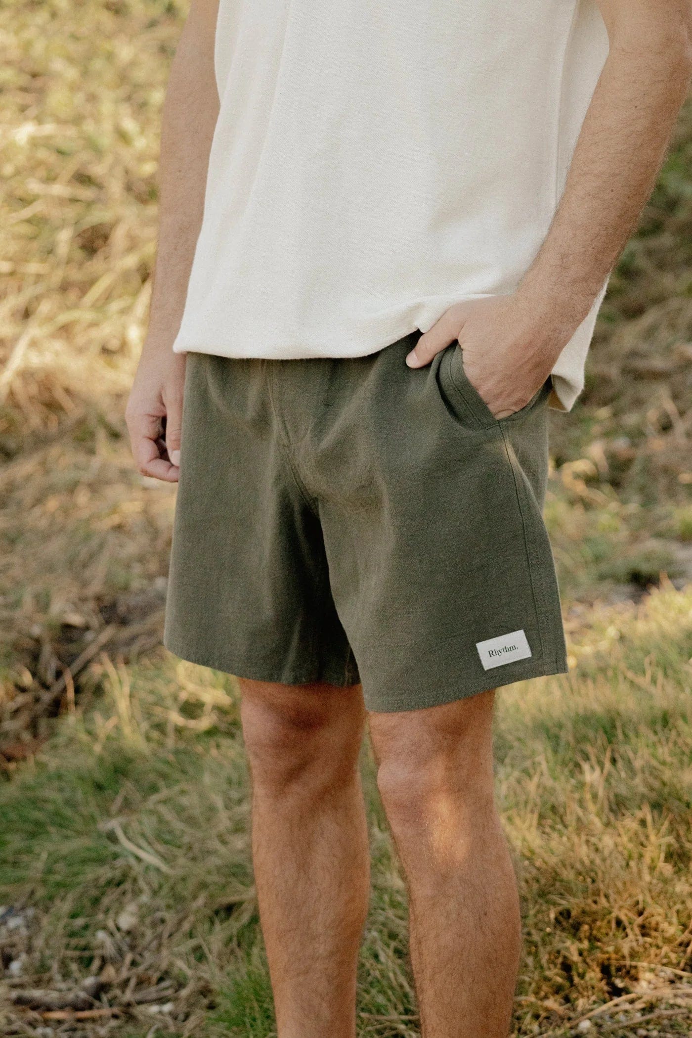 Rhythm Textured Linen Jam - Olive