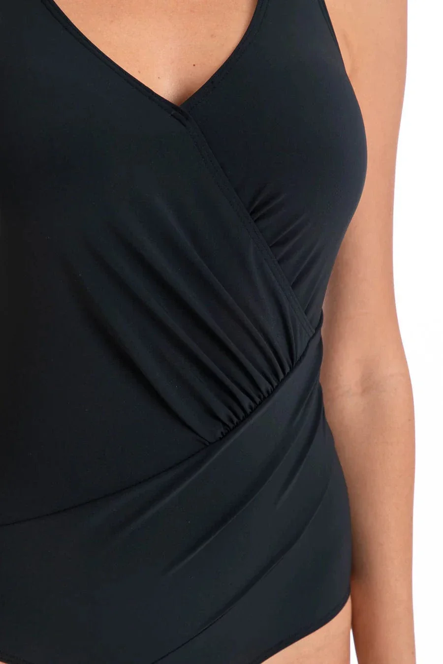 Togs Black Surplice One Piece Swimsuit - Image 2