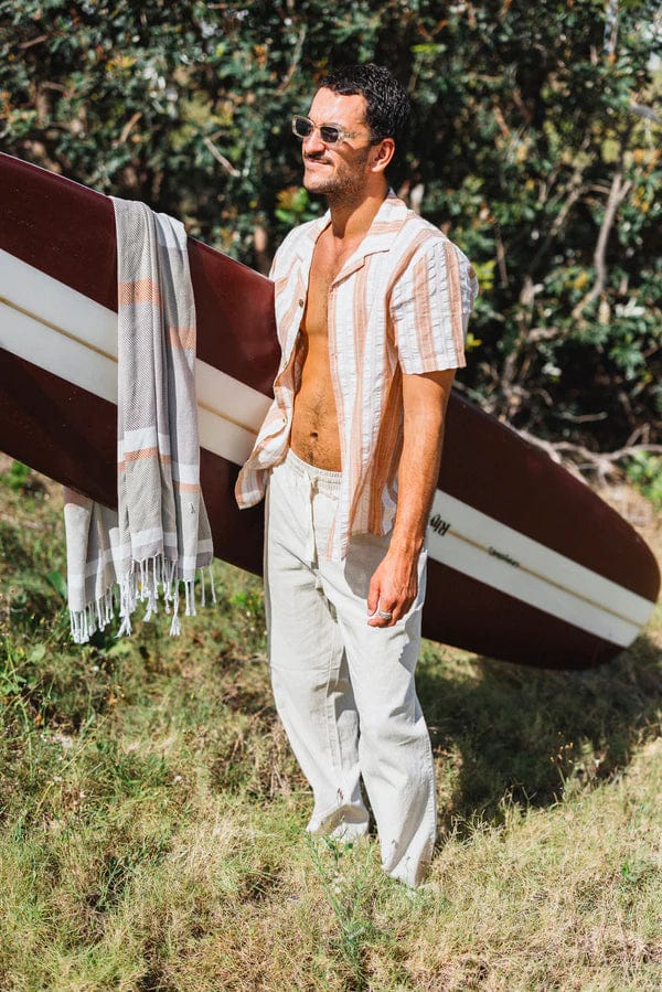 Rhythm Vacation Stripe Short Sleeve Shirt - Cedar