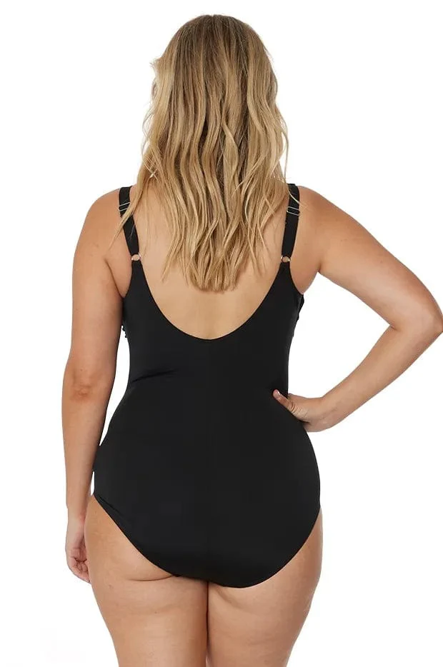 Wave Spliced DD/E Cup One Piece - Black - Image 5
