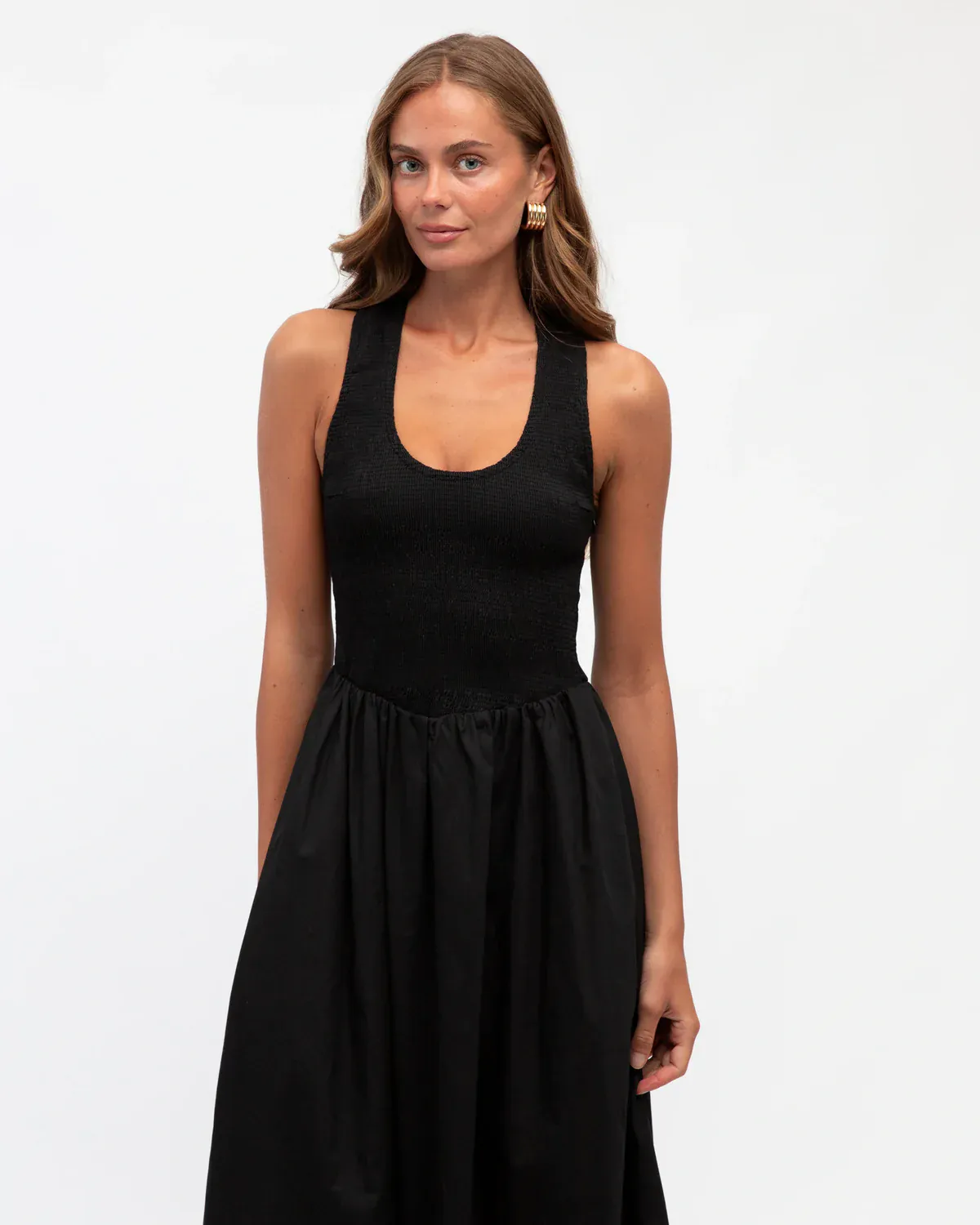 White Closet Shirred Racerback Dress - Black - Image 3