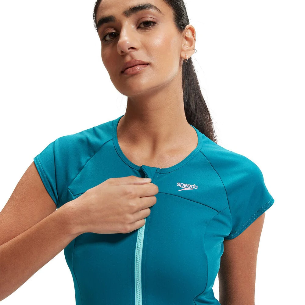 Speedo Womens Cap Sleeve Sun Top - Peacock - Image 5
