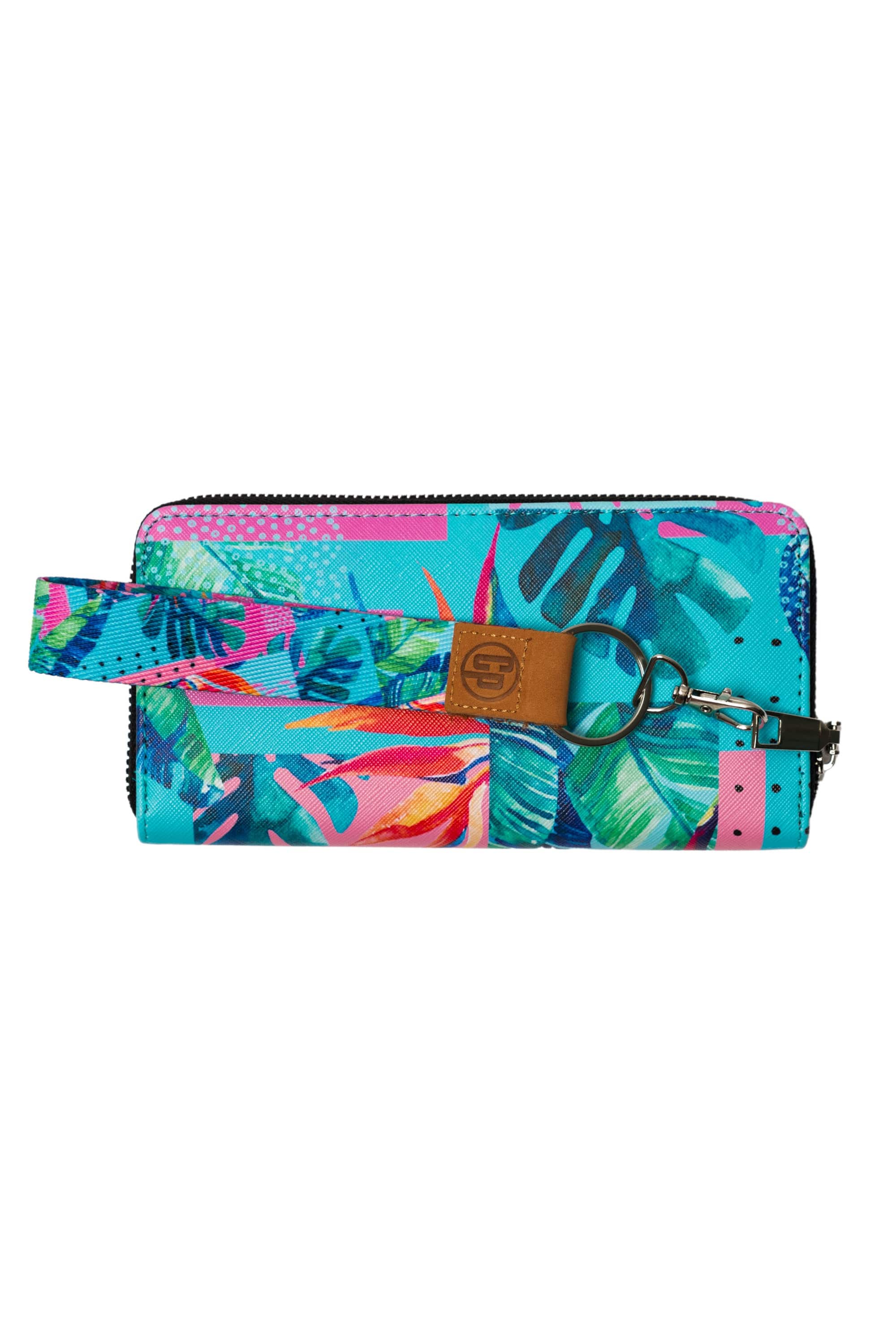 Womens Wallet w/ Key Tag - Tropical Flowers