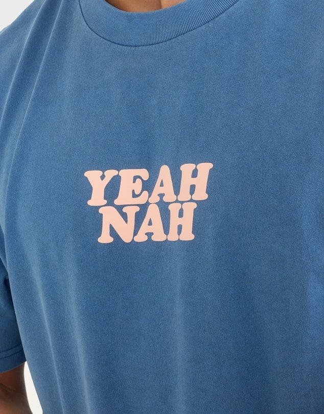 Yeah Nah Regular Tee - Blue - Image 4