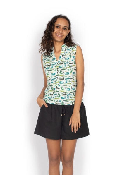 OM Designs Zoe Top - Crocodiles