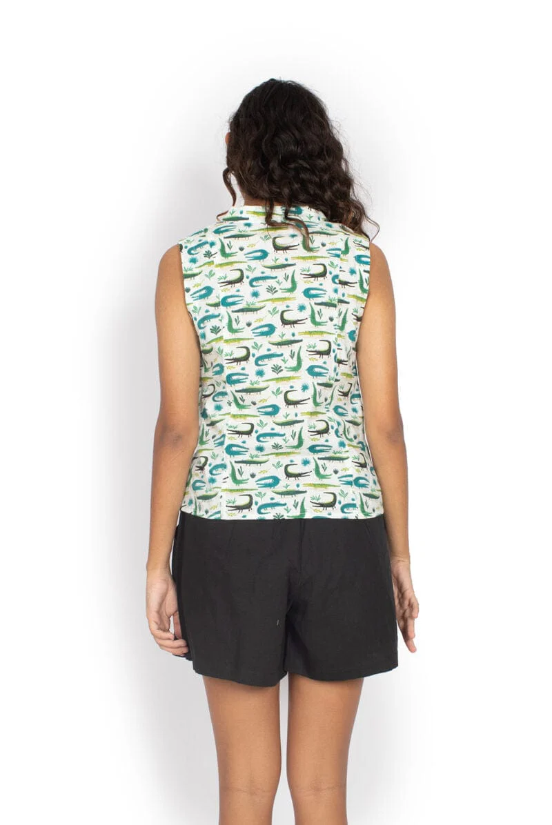OM Designs Zoe Top - Crocodiles - Image 2