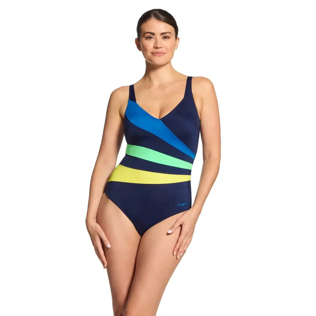 Zoggs Sea Frond Wrap Panel Classicback Swimsuit